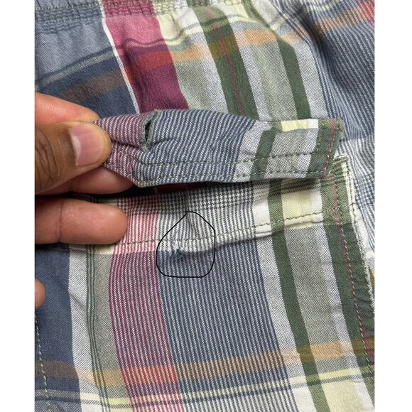 Vintage 1946 WASHED STONED & BEATEN Men's Draw String Plaid Shorts Size Large - Picture 8 of 11